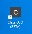 The ClassicUO desktop shortcut created after installing as an app.